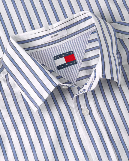 Tommy Jeans Relaxed Stripe Short Sleeve Shirt - Providence Blue Stripe