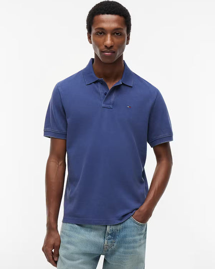 Tommy Jeans Classic Flag Washed Polo - Blue Storm