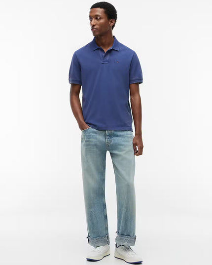 Tommy Jeans Classic Flag Washed Polo - Blue Storm