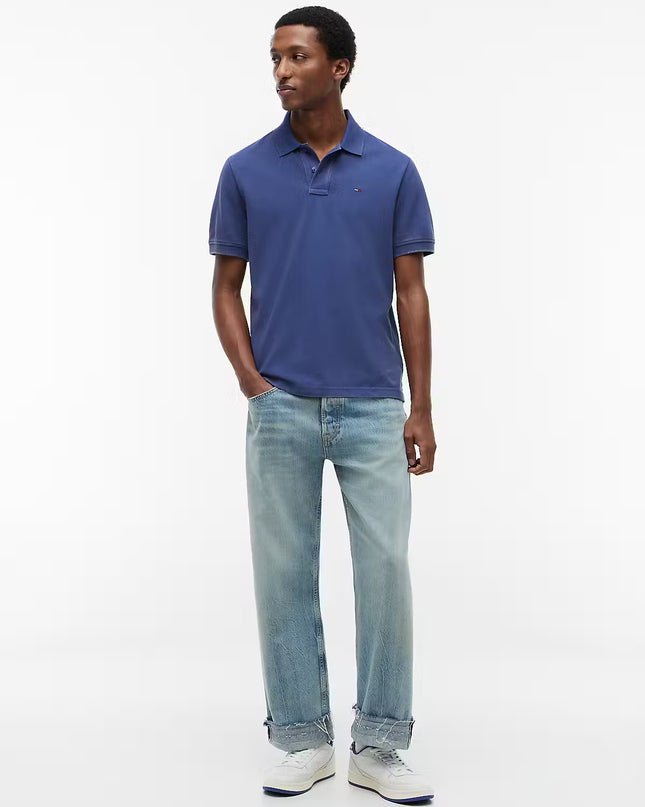Tommy Jeans Classic Flag Washed Polo - Blue Storm