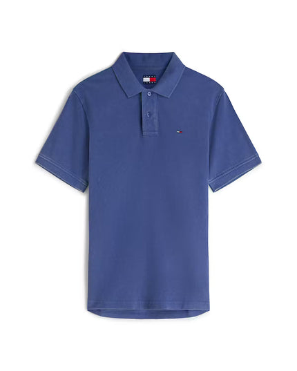 Tommy Jeans Classic Flag Washed Polo - Blue Storm