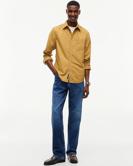 Regular Fit Button-Down Corduroy Shirt - Sandy Beige