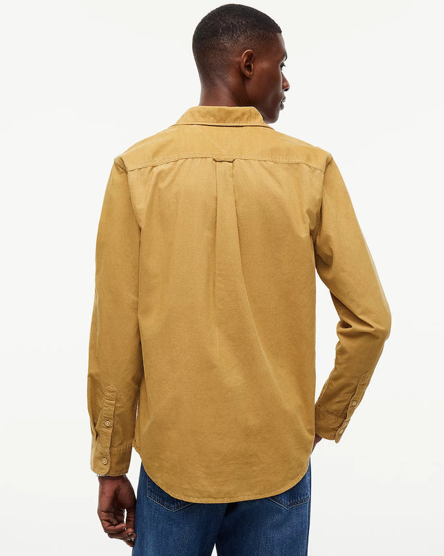 Regular Fit Button-Down Corduroy Shirt - Sandy Beige