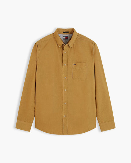 Regular Fit Button-Down Corduroy Shirt - Sandy Beige