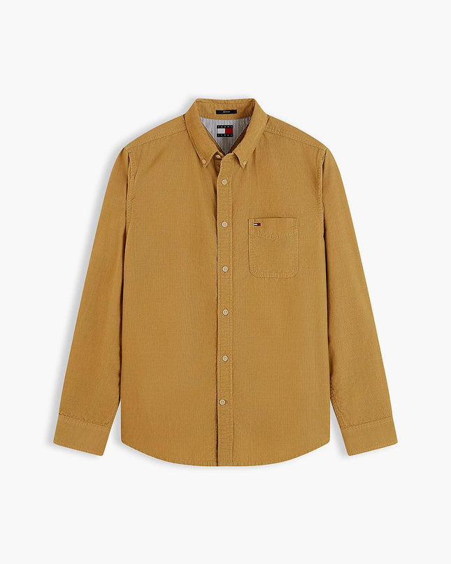 Regular Fit Button-Down Corduroy Shirt - Sandy Beige