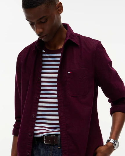 Regular Fit Corduroy Shirt - Calypso Berry