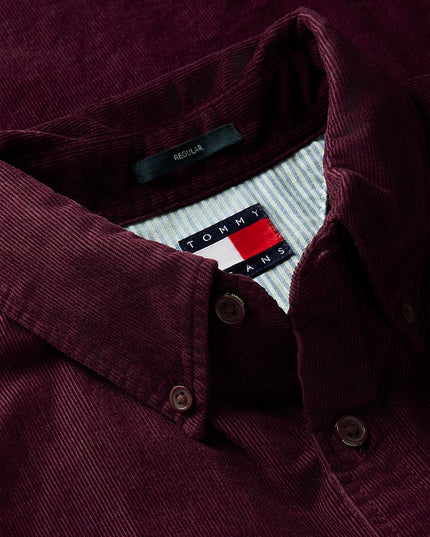 Regular Fit Corduroy Shirt - Calypso Berry
