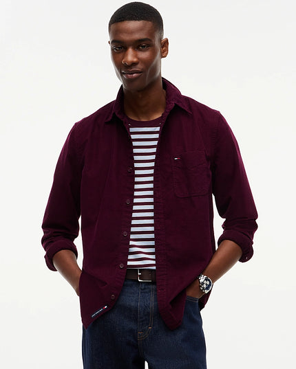 Regular Fit Corduroy Shirt - Calypso Berry