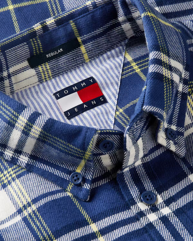 Regular Fit Flannel Check Shirt - Basic Navy Check