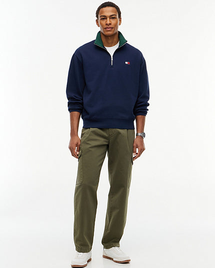 Tommy Badge Relaxed Quarter-Zip Sweatshirt