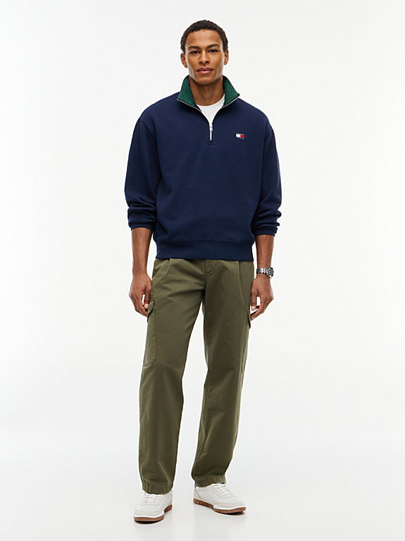 Tommy Badge Relaxed Quarter-Zip Sweatshirt