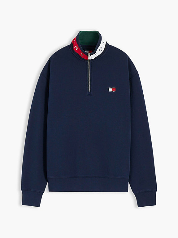 Tommy Badge Relaxed Quarter-Zip Sweatshirt