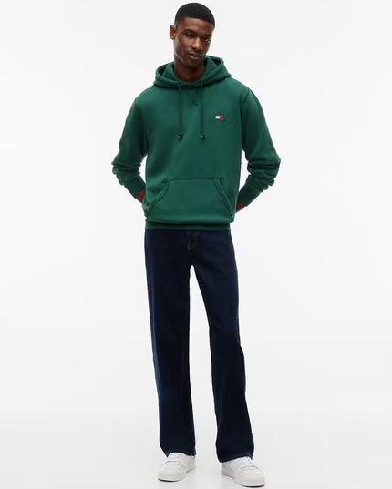 Badge Fleece Drawstring Hoody - Velvet Green