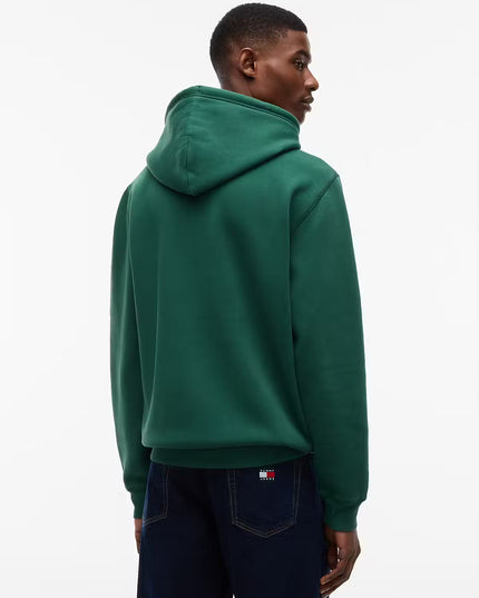 Badge Fleece Drawstring Hoody - Velvet Green