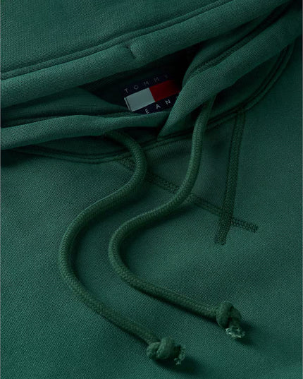Badge Fleece Drawstring Hoody - Velvet Green