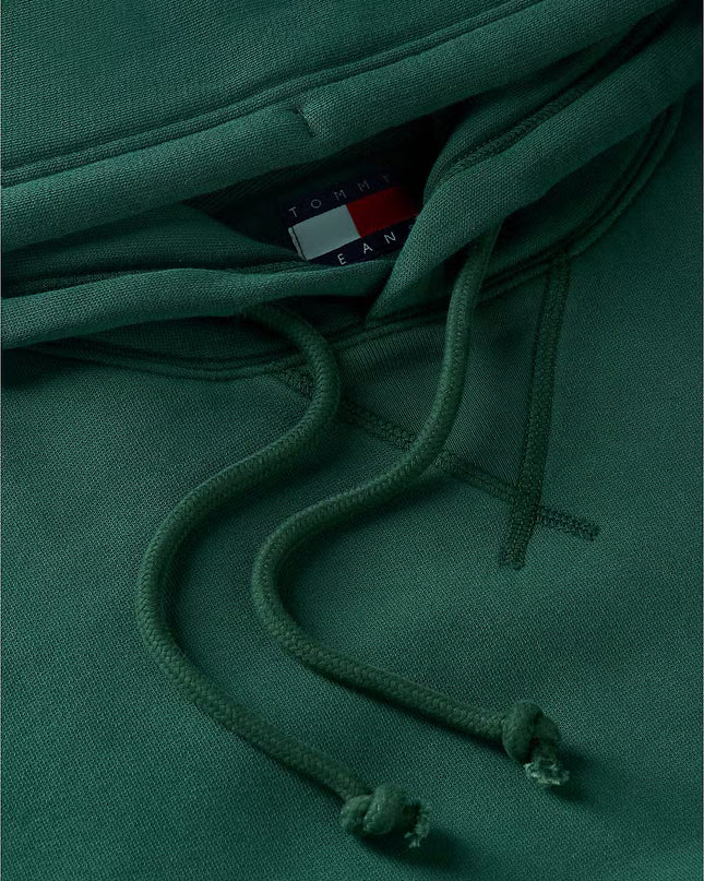 Badge Fleece Drawstring Hoody - Velvet Green
