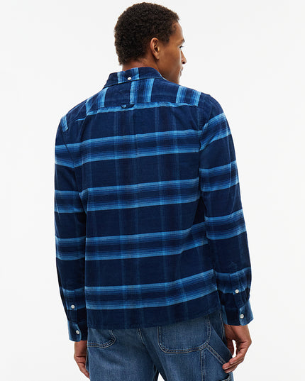 Regular Pattern Dobby Corduroy Shirt - Navy Checked