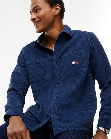 Tommy Jeans Relaxed Corduroy Shirt In Basic Navy