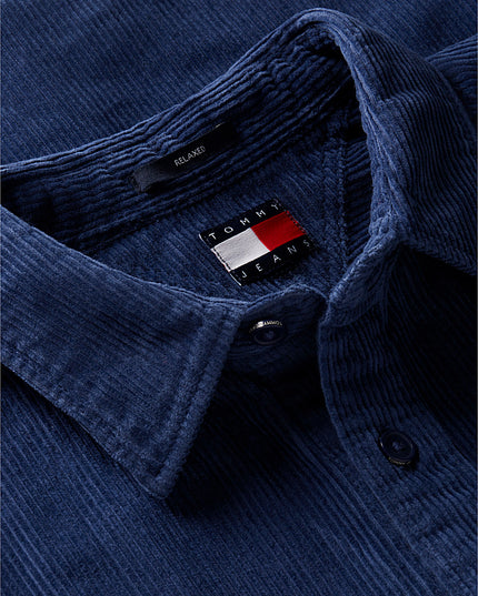 Tommy Jeans Relaxed Corduroy Shirt In Basic Navy