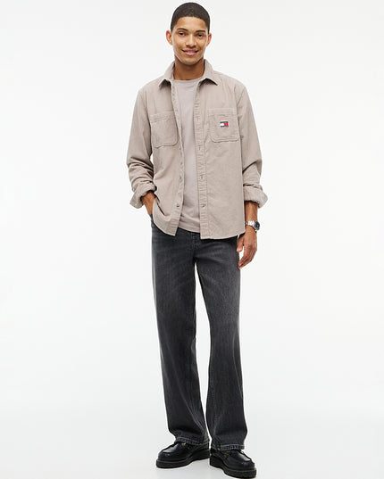 Relaxed Fit Patch Pocket Corduroy Shirt  - Limestone Dust