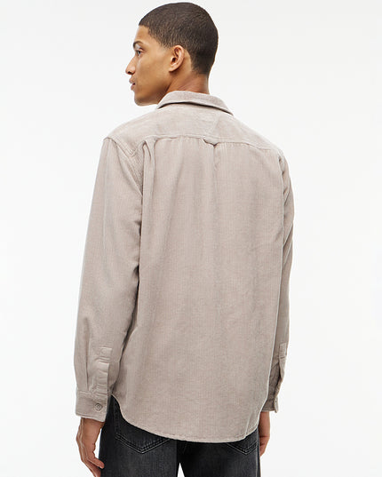 Relaxed Fit Patch Pocket Corduroy Shirt  - Limestone Dust