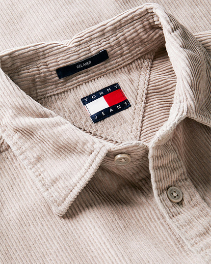 Relaxed Fit Patch Pocket Corduroy Shirt  - Limestone Dust