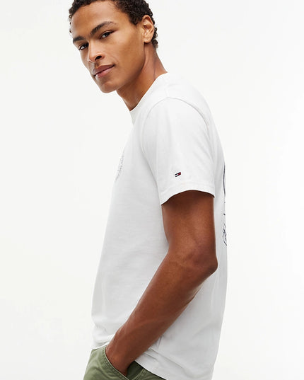 Wavy Flag Back Logo Jersey T-Shirt - Ecru