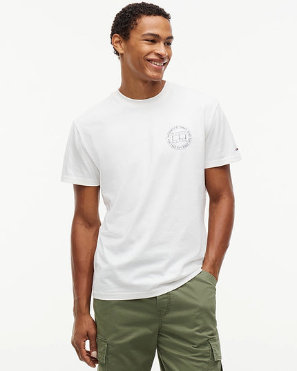Wavy Flag Back Logo Jersey T-Shirt - Ecru