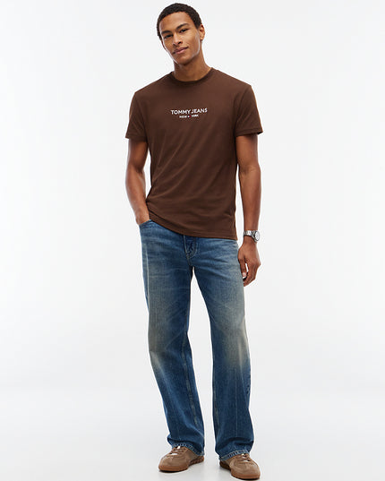 TJM Linear Logo Embroidery Jersey T-Shirt - Hemlock Brown
