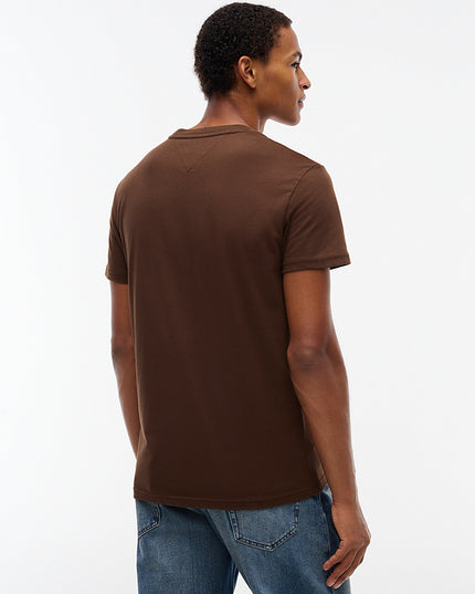 TJM Linear Logo Embroidery Jersey T-Shirt - Hemlock Brown
