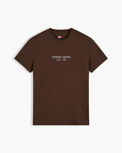 TJM Linear Logo Embroidery Jersey T-Shirt - Hemlock Brown