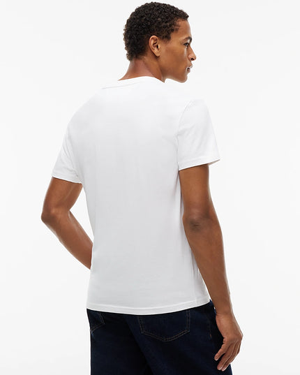 TJM Linear Logo Embroidery Jersey T-Shirt - Ecru