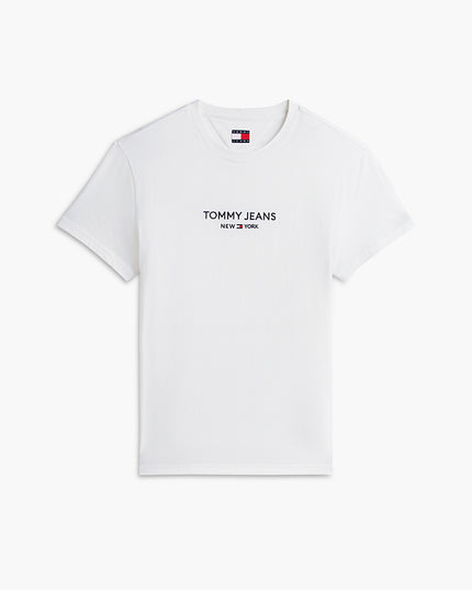 TJM Linear Logo Embroidery Jersey T-Shirt - Ecru