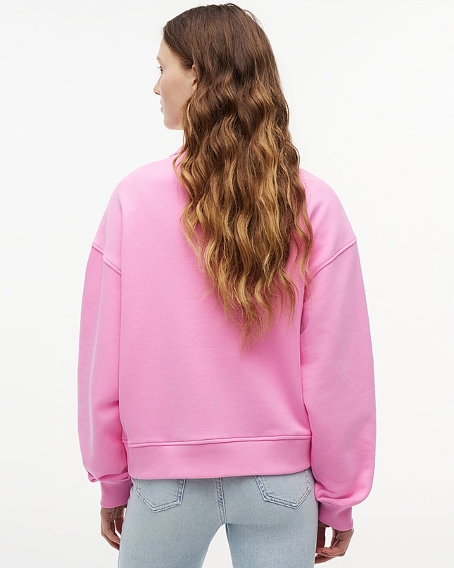 Tommy Badge Boxy Fleece Sweatshirt - Pink Daisy