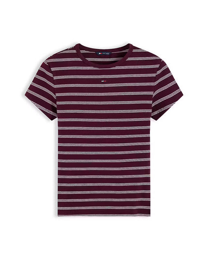 Slim Ribbed Crew Neck T-Shirt - Calypso Berry/Pink