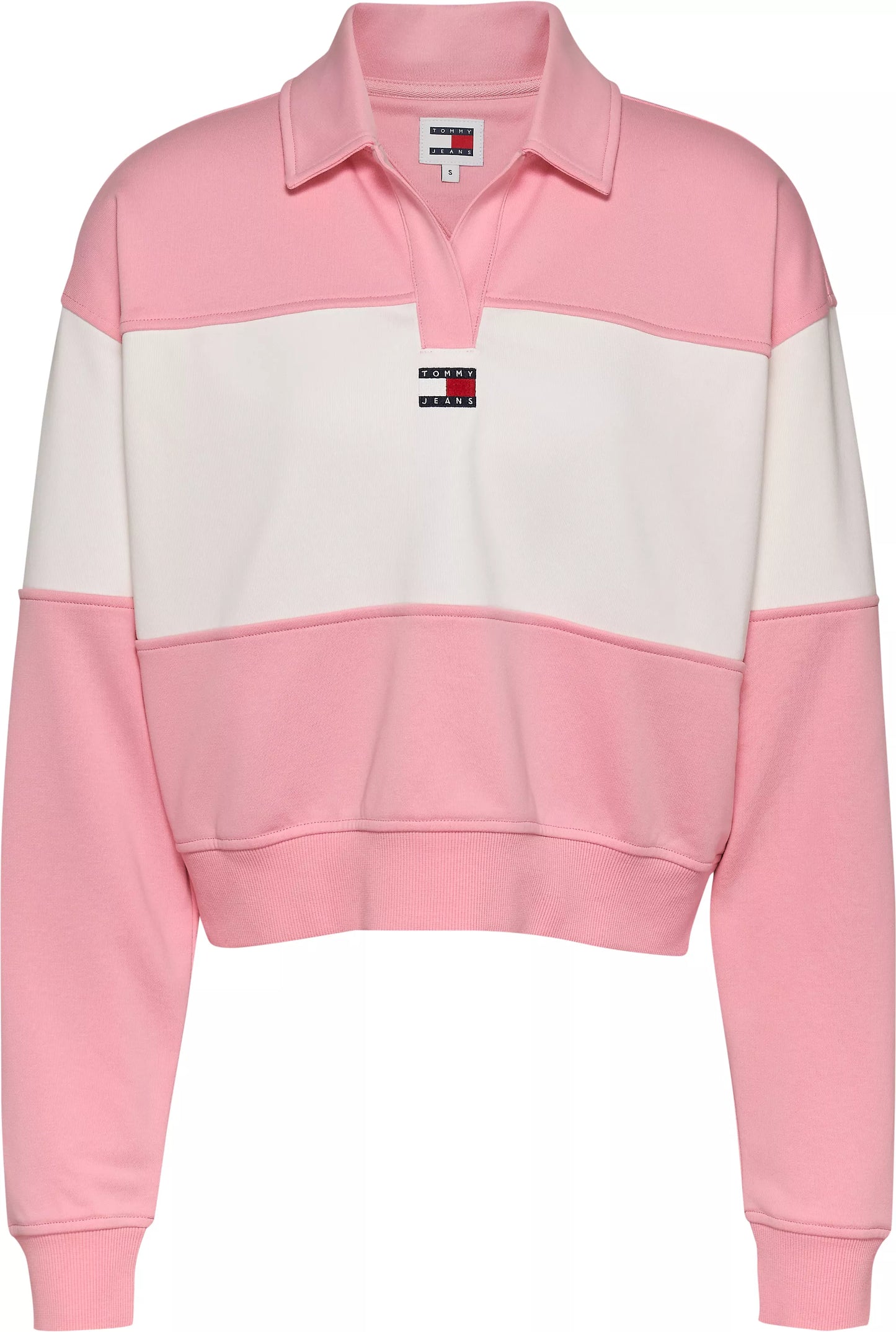 Block Stripe Rugby Sweatshirt - Ballet Pink