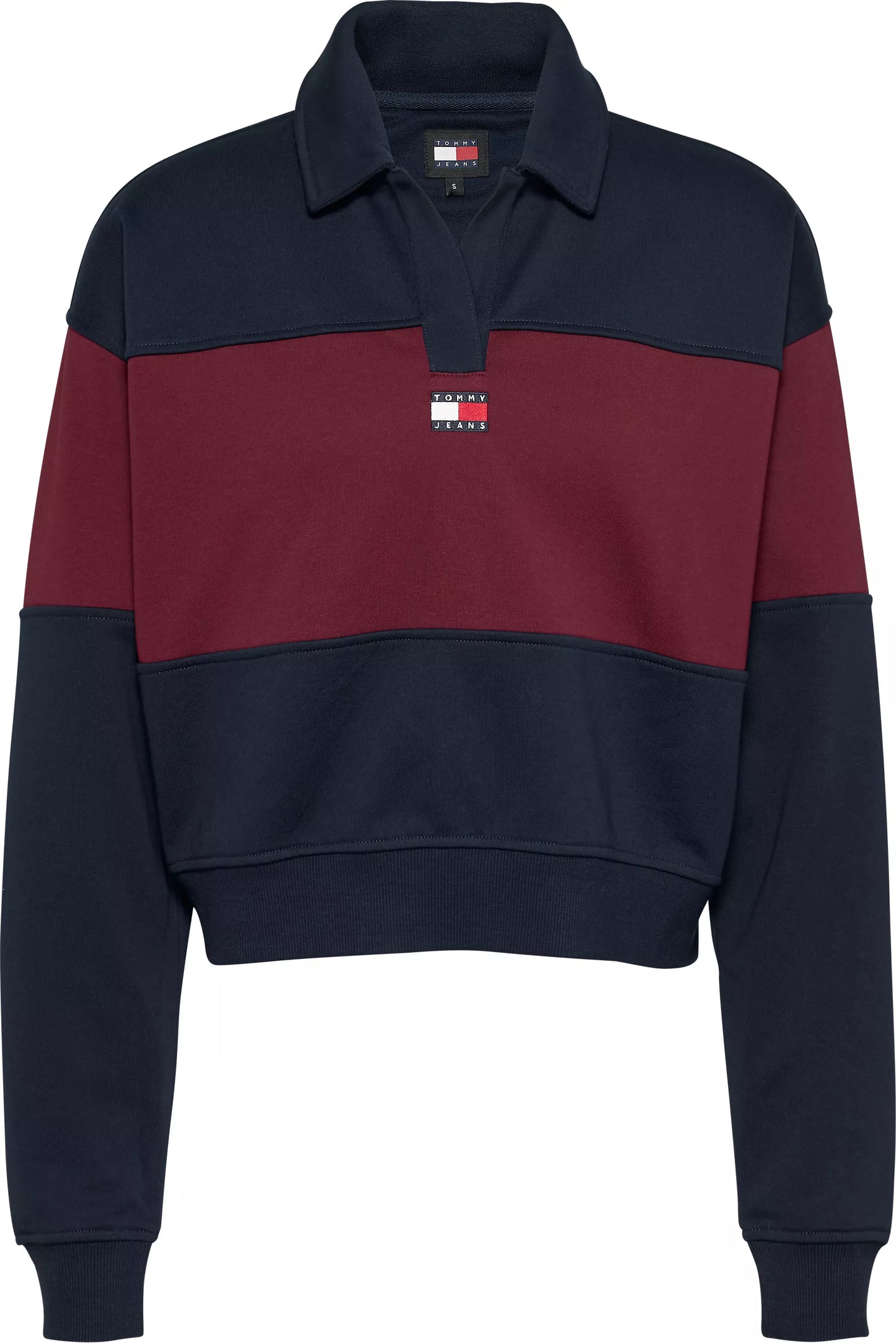 Block Stripe Rugby Sweatshirt - Dark Night Navy/Deep Rouge