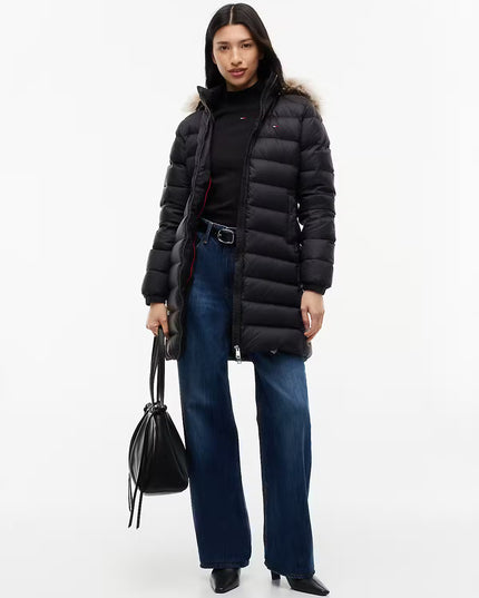 Slim Down Hooded Coat - Black