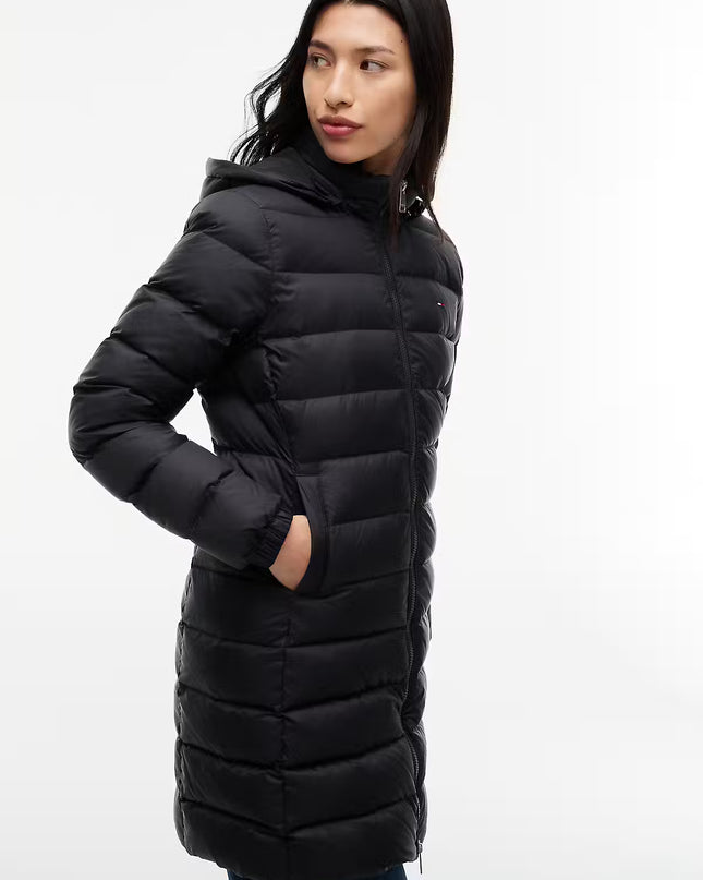 Slim Down Hooded Coat - Black