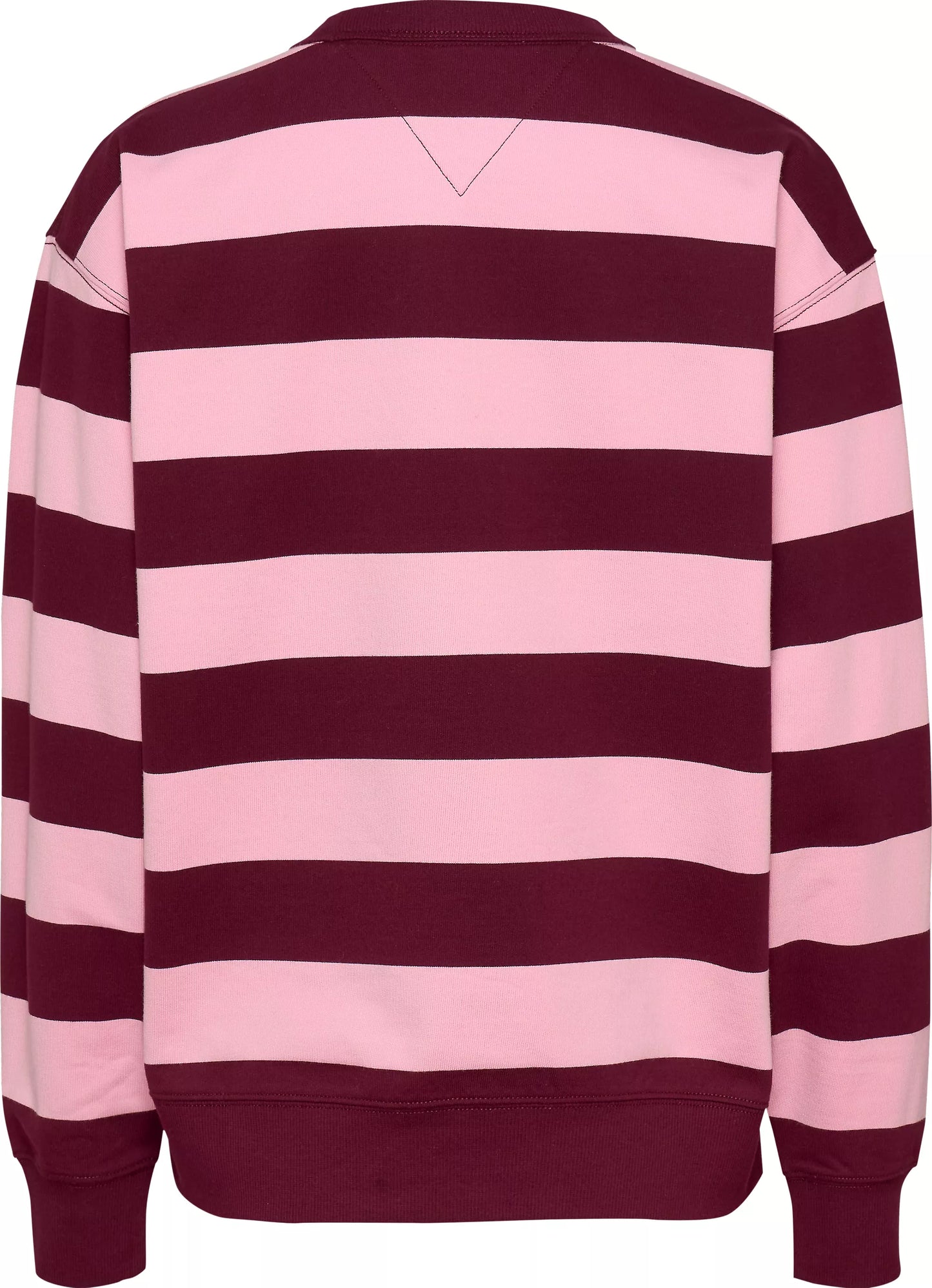 Tommy Jeans Relaxed Stripe Essential Crew Neck Sweater - Deep Rouge/Pink