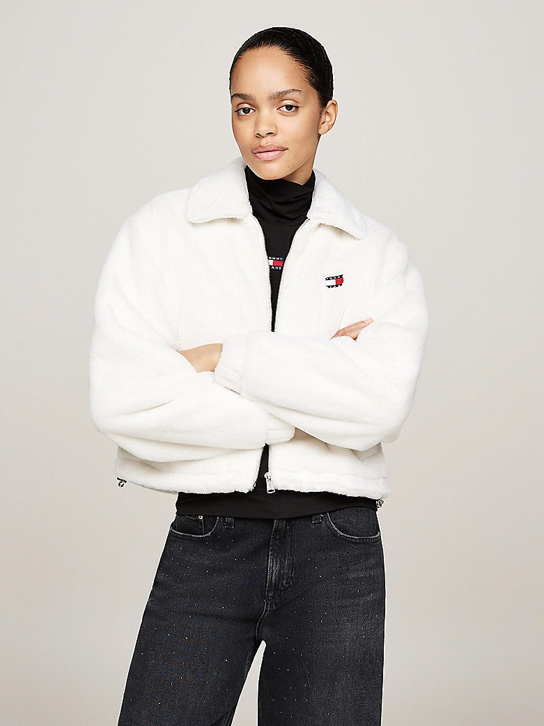 Tommy jeans Faux Fur Zip-Thru Cropped Jacket