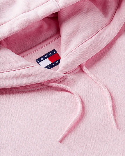 Flag Embroidery Fleece Drawstring Hoody - Pink Sugar