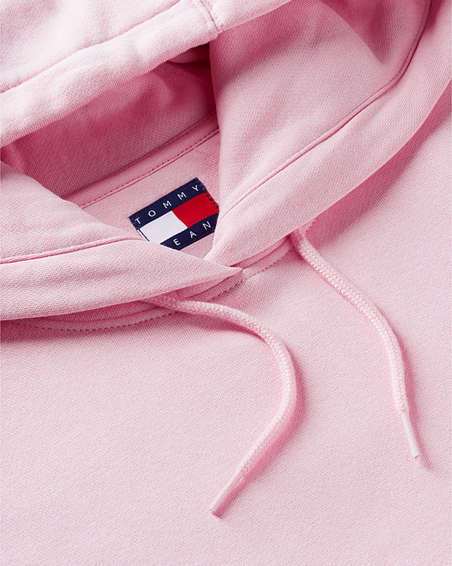 Flag Embroidery Fleece Drawstring Hoody - Pink Sugar