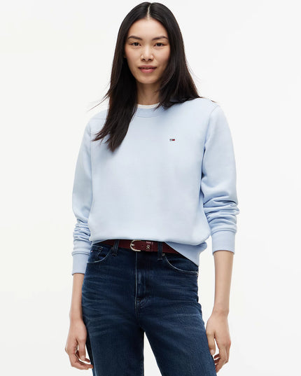 Brushed Fleece Crew Neck Sweatshirt - Sheer Blue