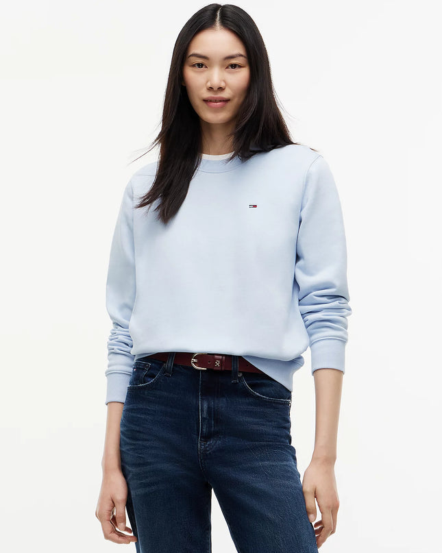 Brushed Fleece Crew Neck Sweatshirt - Sheer Blue
