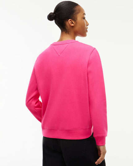 Brushed Fleece Crew Neck Sweatshirt - Bright Cerise Pink