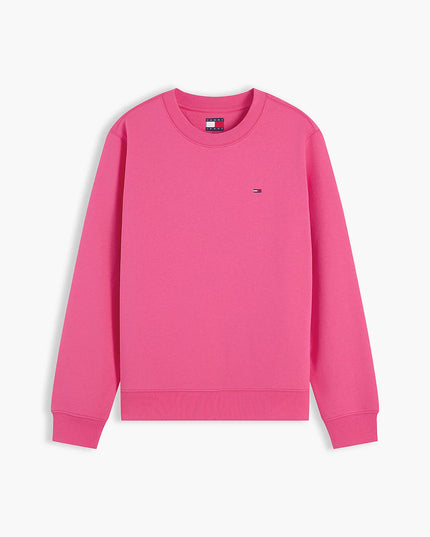 Brushed Fleece Crew Neck Sweatshirt - Bright Cerise Pink
