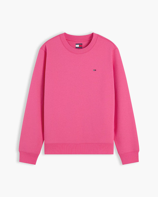 Brushed Fleece Crew Neck Sweatshirt - Bright Cerise Pink