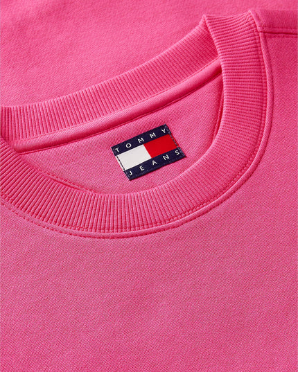 Brushed Fleece Crew Neck Sweatshirt - Bright Cerise Pink