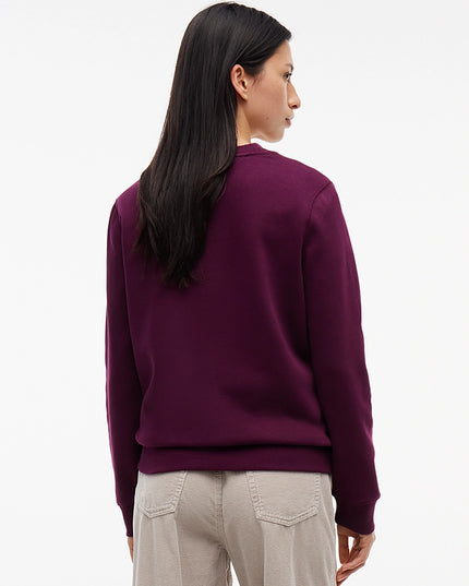Flag Embroidery Brushed Fleece Sweatshirt - Calypso Berry